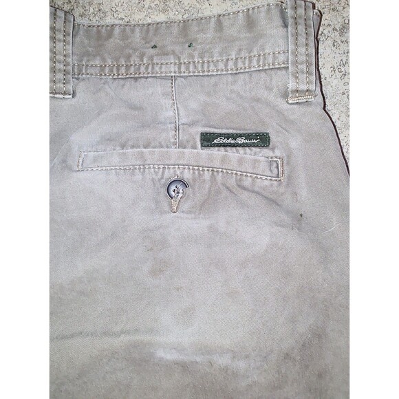 Eddie Bauer Mens Pants 35X30 Cotton Khaki Cream/Gray Outdoor Casual Classic Fit - Picture 9 of 12